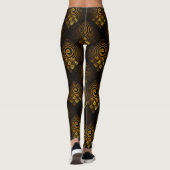Gold Modern Boho Elegant Abstract Art Pattern #502 Leggings (Rückseite)