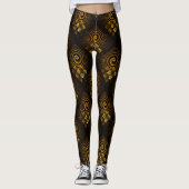 Gold Modern Boho Elegant Abstract Art Pattern #502 Leggings (Vorderseite)