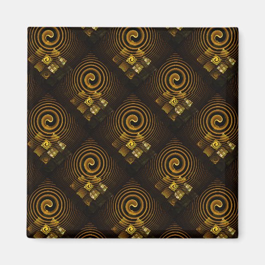 Gold Modern Boho Elegant Abstract Art Pattern #502 Magnet (Vorne)