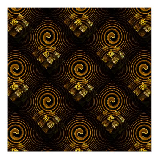 Gold Modern Boho Elegant Abstract Art Pattern #502 Poster (Vorderseite)