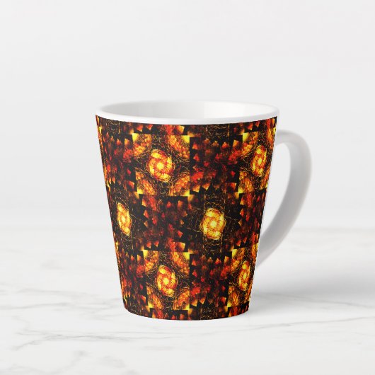 Gold Modern Boho Elegant Abstract Art Pattern #506 Milchtasse (Rechte Ecke)