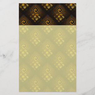 Gold Modern Boho Elegantes Abstrakte Kunstmuster # Briefpapier