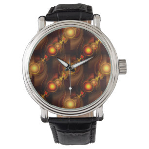 Gold Modern Boho Elegantes abstraktes Kunstmuster Armbanduhr