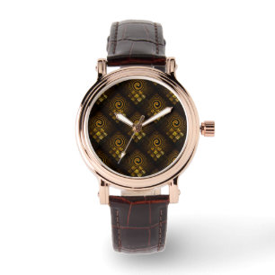Gold Modern Boho Elegantes abstraktes Kunstmuster Armbanduhr