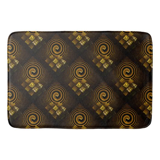 Gold Modern Boho Elegantes abstraktes Kunstmuster  Badematte (Vorderseite)