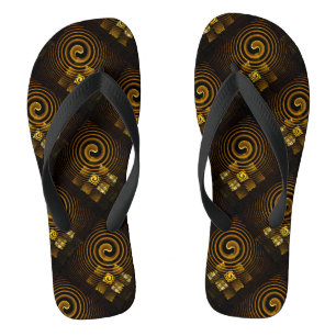 Gold Modern Boho Elegantes abstraktes Kunstmuster  Badesandalen