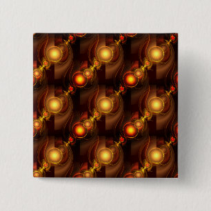 Gold Modern Boho Elegantes abstraktes Kunstmuster  Button