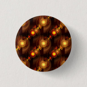 Gold Modern Boho Elegantes abstraktes Kunstmuster  Button