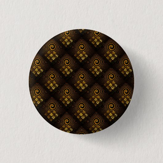 Gold Modern Boho Elegantes abstraktes Kunstmuster  Button (Vorderseite)