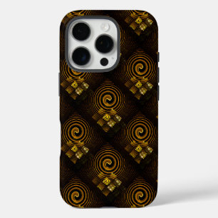 Gold Modern Boho Elegantes abstraktes Kunstmuster  iPhone 16 Pro Hülle