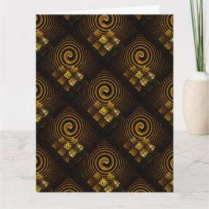 Gold Modern Boho Elegantes abstraktes Kunstmuster  Dankeskarte