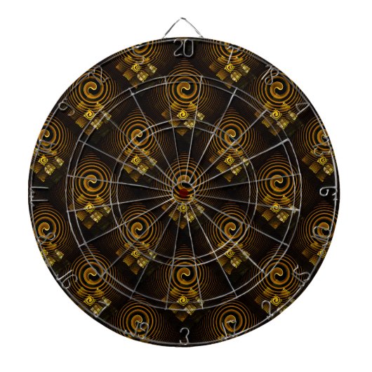 Gold Modern Boho Elegantes abstraktes Kunstmuster Dartscheibe (vorne)