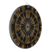 Gold Modern Boho Elegantes abstraktes Kunstmuster Dartscheibe (Vorderseite Links)