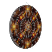 Gold Modern Boho Elegantes abstraktes Kunstmuster  Dartscheibe (Vorderseite Links)