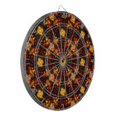 Gold Modern Boho Elegantes abstraktes Kunstmuster  Dartscheibe (Vorderseite Links)