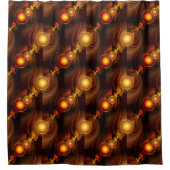 Gold Modern Boho Elegantes abstraktes Kunstmuster Duschvorhang (Vorderseite)
