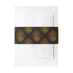 Gold Modern Boho Elegantes abstraktes Kunstmuster Einladungsbanderole