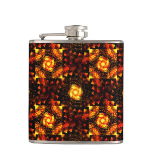 Gold Modern Boho Elegantes abstraktes Kunstmuster  Flachmann