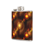 Gold Modern Boho Elegantes abstraktes Kunstmuster  Flachmann (Links)