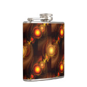 Gold Modern Boho Elegantes abstraktes Kunstmuster  Flachmann (Rechts)