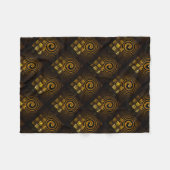 Gold Modern Boho Elegantes abstraktes Kunstmuster  Fleecedecke (Vorderseite (Horizontal))