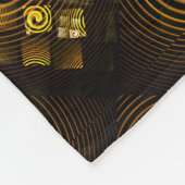 Gold Modern Boho Elegantes abstraktes Kunstmuster  Fleecedecke (Ecke)