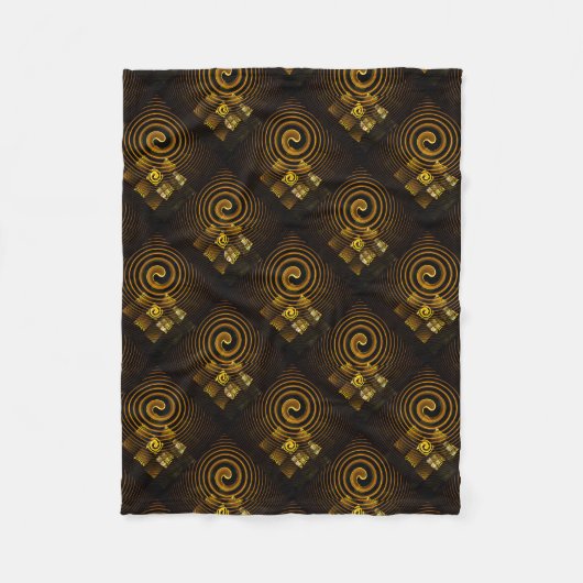 Gold Modern Boho Elegantes abstraktes Kunstmuster  Fleecedecke (Vorderseite)