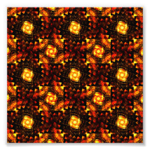Gold Modern Boho Elegantes abstraktes Kunstmuster Fotodruck
