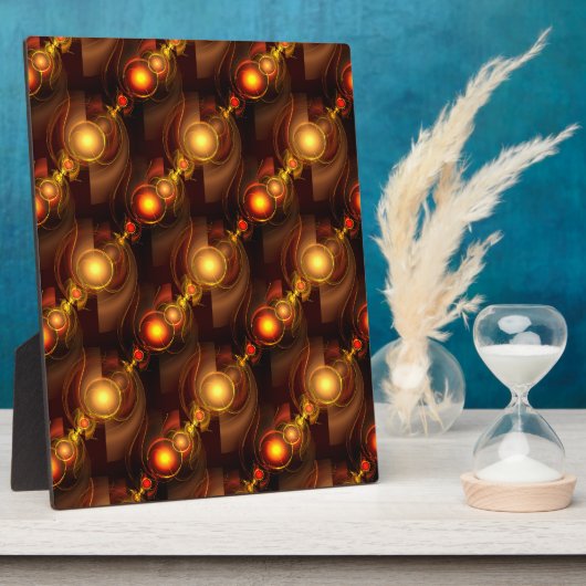 Gold Modern Boho Elegantes abstraktes Kunstmuster Fotoplatte (Seite)