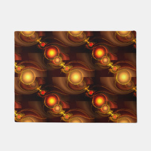 Gold Modern Boho Elegantes abstraktes Kunstmuster Fußmatte