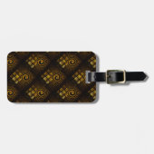 Gold Modern Boho Elegantes abstraktes Kunstmuster Gepäckanhänger (Vorderseite horizontal)