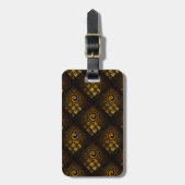 Gold Modern Boho Elegantes abstraktes Kunstmuster Gepäckanhänger (Vorderseite vertikal)