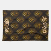 Gold Modern Boho Elegantes abstraktes Kunstmuster Geschirrtuch (Horizontal)