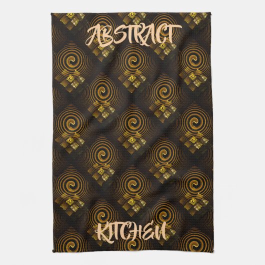 Gold Modern Boho Elegantes abstraktes Kunstmuster Geschirrtuch (Vertikal)