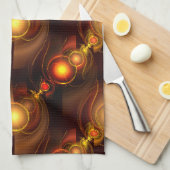Gold Modern Boho Elegantes abstraktes Kunstmuster Geschirrtuch (Viertel Falte)