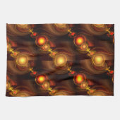 Gold Modern Boho Elegantes abstraktes Kunstmuster Geschirrtuch (Horizontal)