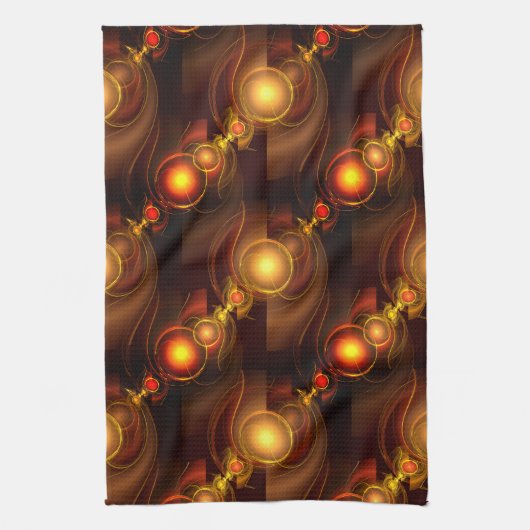 Gold Modern Boho Elegantes abstraktes Kunstmuster Geschirrtuch (Vertikal)