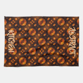 Gold Modern Boho Elegantes abstraktes Kunstmuster Geschirrtuch (Horizontal)