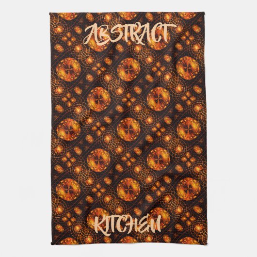 Gold Modern Boho Elegantes abstraktes Kunstmuster Geschirrtuch (Vertikal)