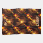 Gold Modern Boho Elegantes abstraktes Kunstmuster Geschirrtuch (Horizontal)