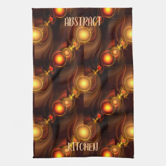 Gold Modern Boho Elegantes abstraktes Kunstmuster Geschirrtuch (Vertikal)