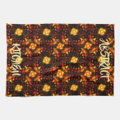 Gold Modern Boho Elegantes abstraktes Kunstmuster Geschirrtuch (Horizontal)