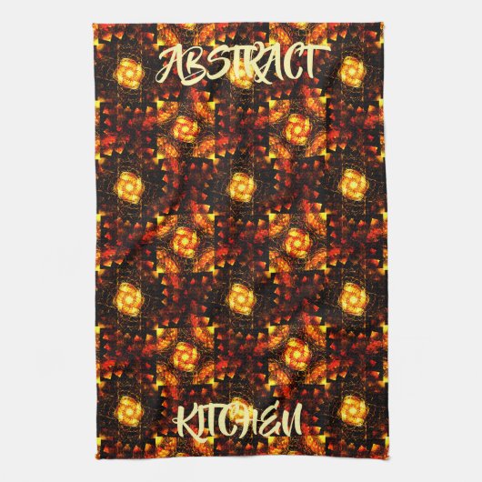 Gold Modern Boho Elegantes abstraktes Kunstmuster Geschirrtuch (Vertikal)