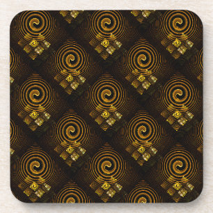 Gold Modern Boho Elegantes abstraktes Kunstmuster Getränkeuntersetzer