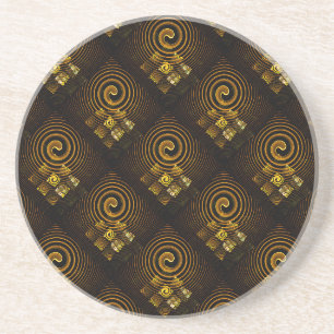 Gold Modern Boho Elegantes abstraktes Kunstmuster Getränkeuntersetzer