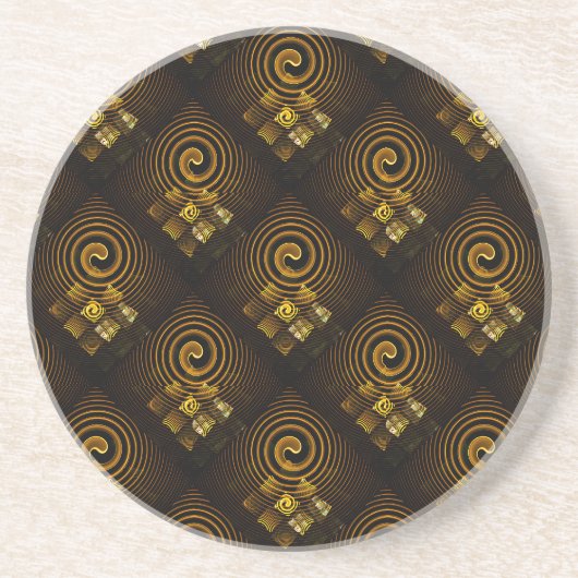 Gold Modern Boho Elegantes abstraktes Kunstmuster Getränkeuntersetzer (Vorne)