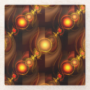 Gold Modern Boho Elegantes abstraktes Kunstmuster Glasuntersetzer