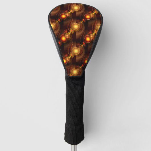 Gold Modern Boho Elegantes abstraktes Kunstmuster Golf Headcover (Vorderseite)