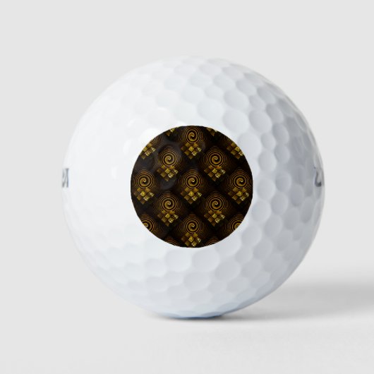 Gold Modern Boho Elegantes abstraktes Kunstmuster Golfball (Vorderseite)