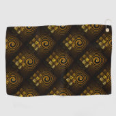 Gold Modern Boho Elegantes abstraktes Kunstmuster Golfhandtuch (Horizontal)
